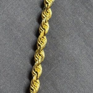 GOLD ROPE CHAIN NECKLACE 24K 30” 6mm 75.4g